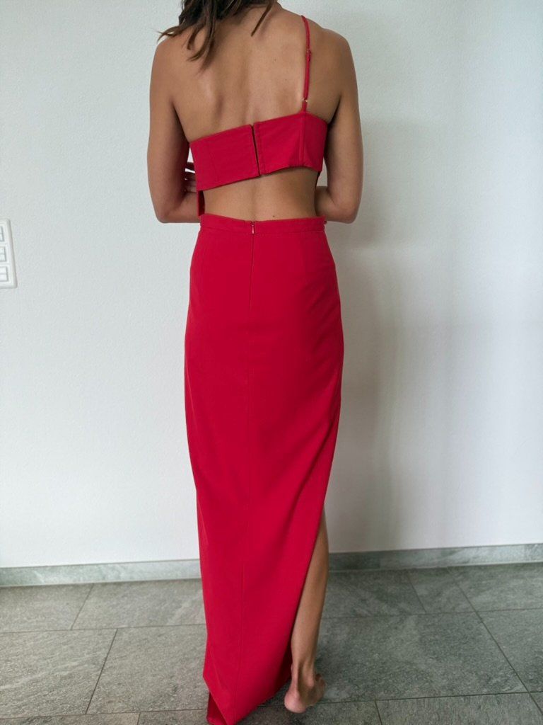 Vestiti: Rotes Abendkleid mit Schlitz, Grösse 38, Michelle Mason – Usato da Zürich venduto da spo_6dbg 3