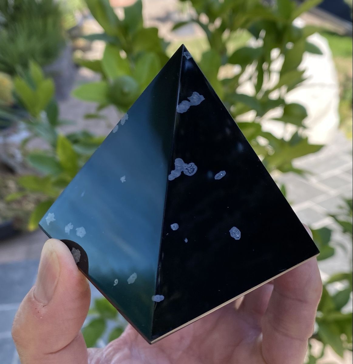 Minerali & Pietre curative: Sehr schöne Schneeflockenobsidian Pyramide  – Usato da Selzach venduto da 321compac 3
