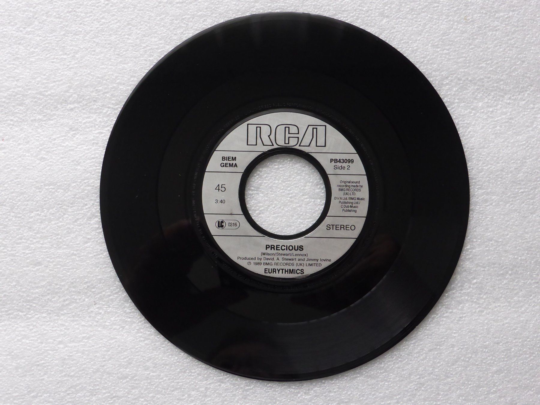 Schallplatten: Vinyl Single  EURYTHMICS – Gebraucht aus Küssnacht am Rigi von Mondkinder 2