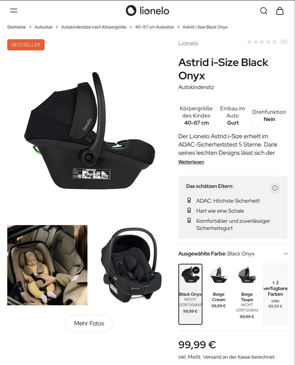 Auto-Kindersitze: Autokindersitz Lionelo Astrid i-Size – Gebraucht aus Horw von Spi8992 7