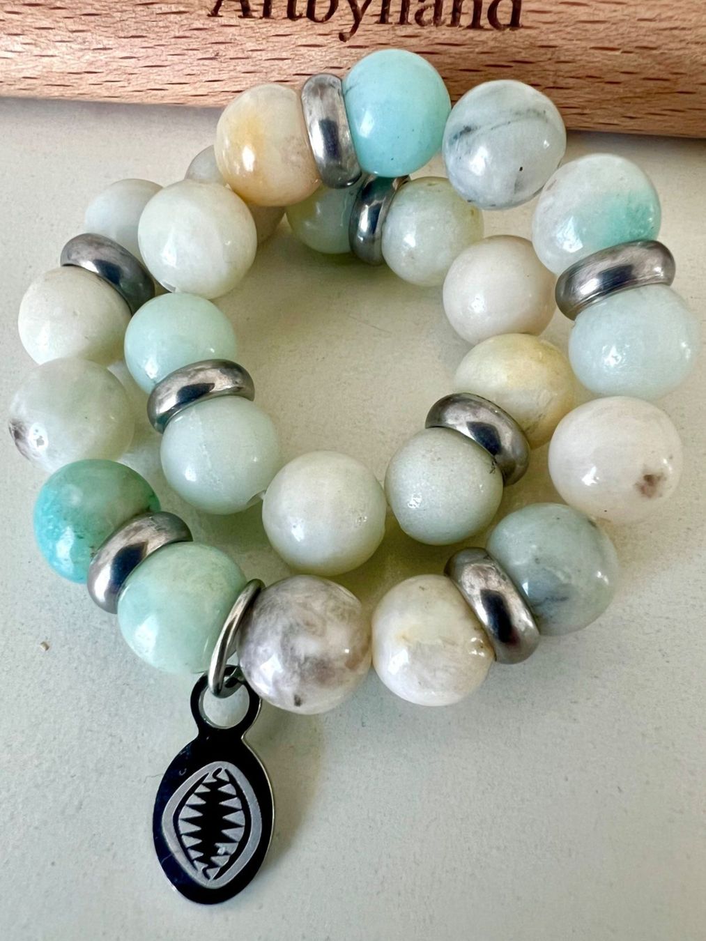 Armbänder & -reifen: Amazonit Armband in Mint & Creme - neu – Neu (gemäss Beschreibung) aus Ruswil von artbyhand