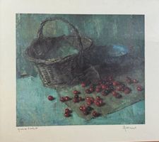 STILLLEBEN LITHOGRAPHIE SIGNIERT KÜNSTLERPROBE