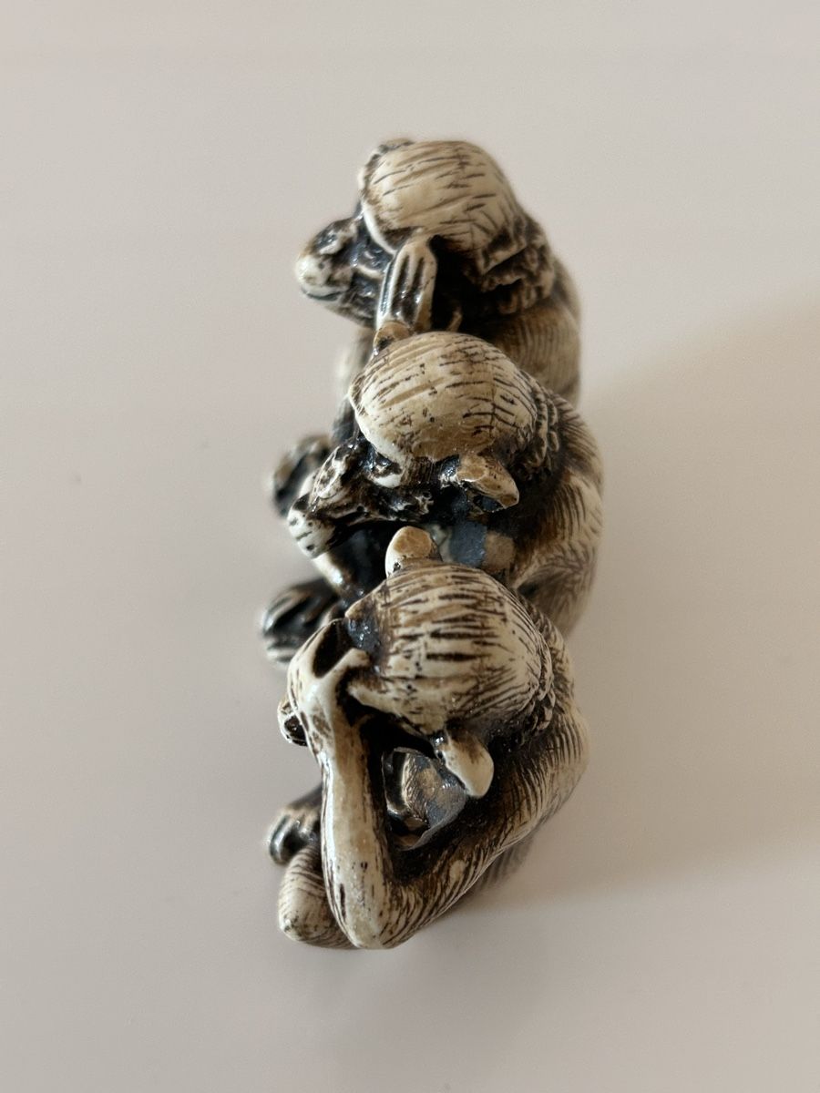 Statuette: 3 Affen - 3 singes - 3 scimmiette – Usato da Trélex venduto da Sonvic 7