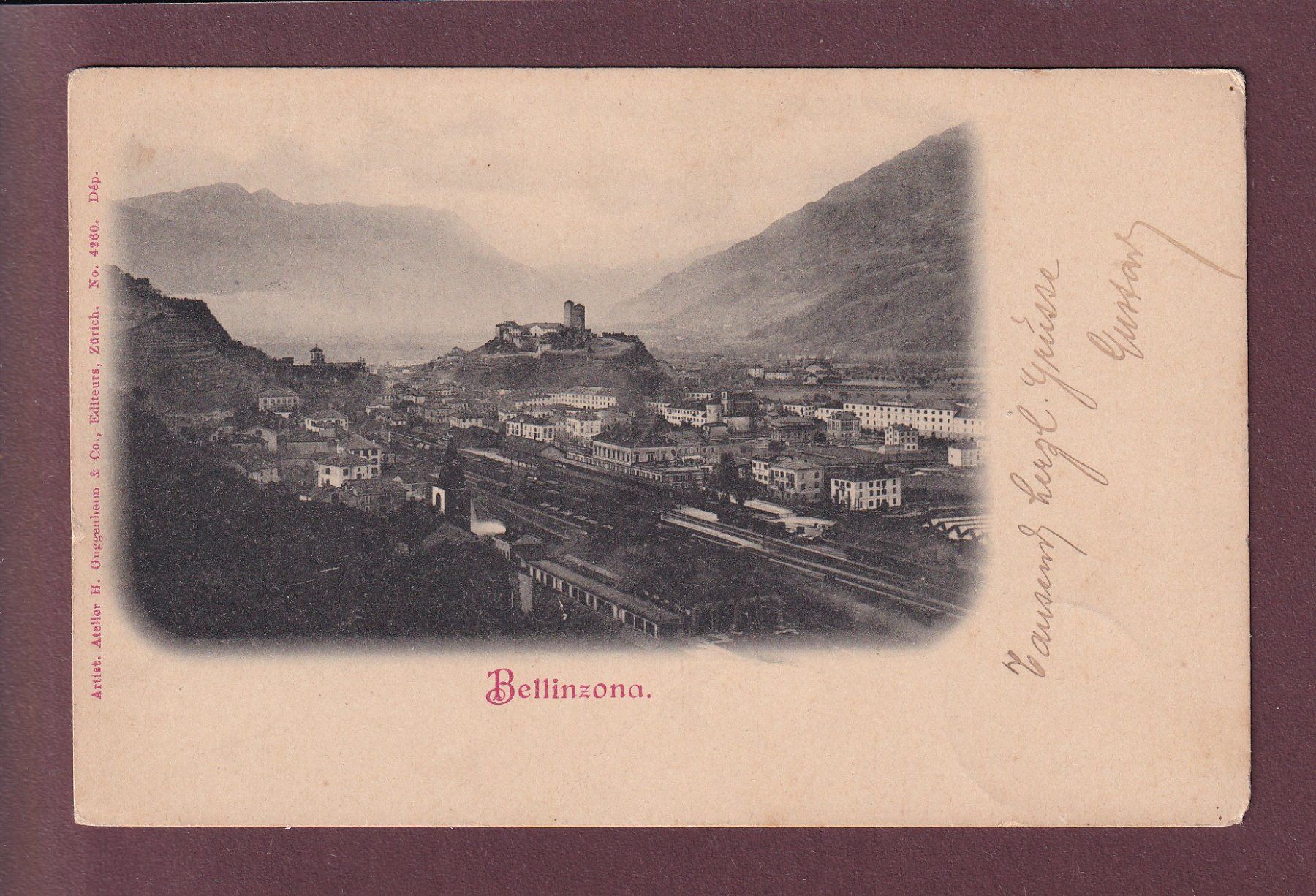 Cartoline postali: BELLINZONA - Stazione - 1905 – Usato da Pully venduto da nicecards