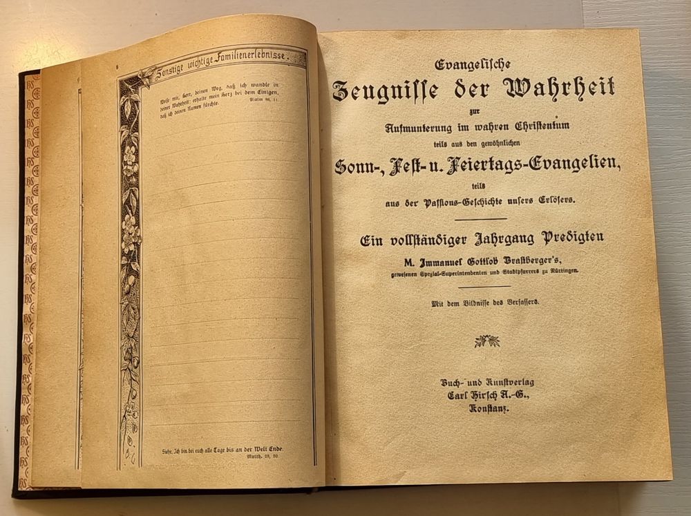 Rarität 1890 Predigten Immanuel Gottlob BRASTBERGER evang. Kaufen auf