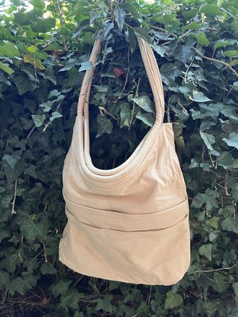 Original Emmere Ledertasche / Handtasche Beige