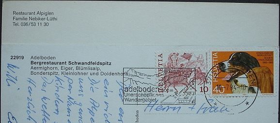 Cartes postales: ADELBODEN Restaurant Schwandfeldspitz – D'occasion à Jona par philajona 1