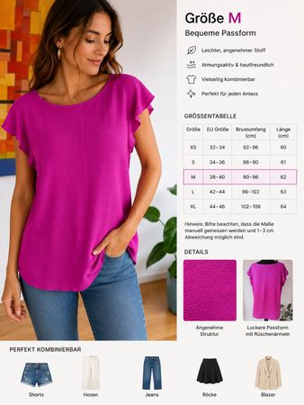 Bluse Gr M 38 Fuchsia Pink luftig & elegant 4000 business