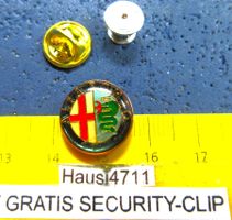 ALFA ROMEO AUTO LOGO GLASIERT15mm KLEIN MIT SECURITY-CLIP