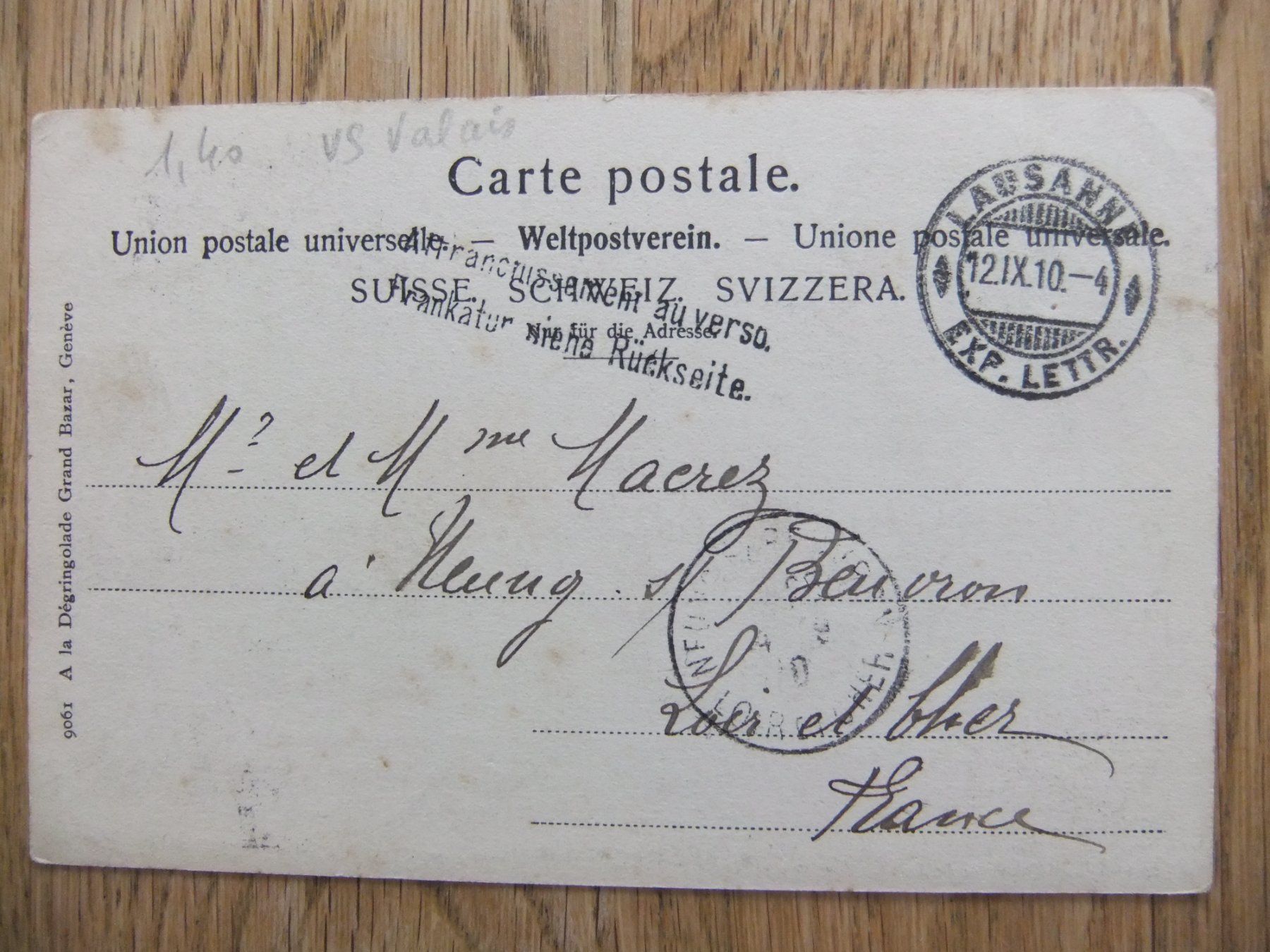 Ansichtskarten: Gletsch und Rhonegletscher 12.09.1910 – Gebraucht aus St. Niklaus VS von wunschlos54 1