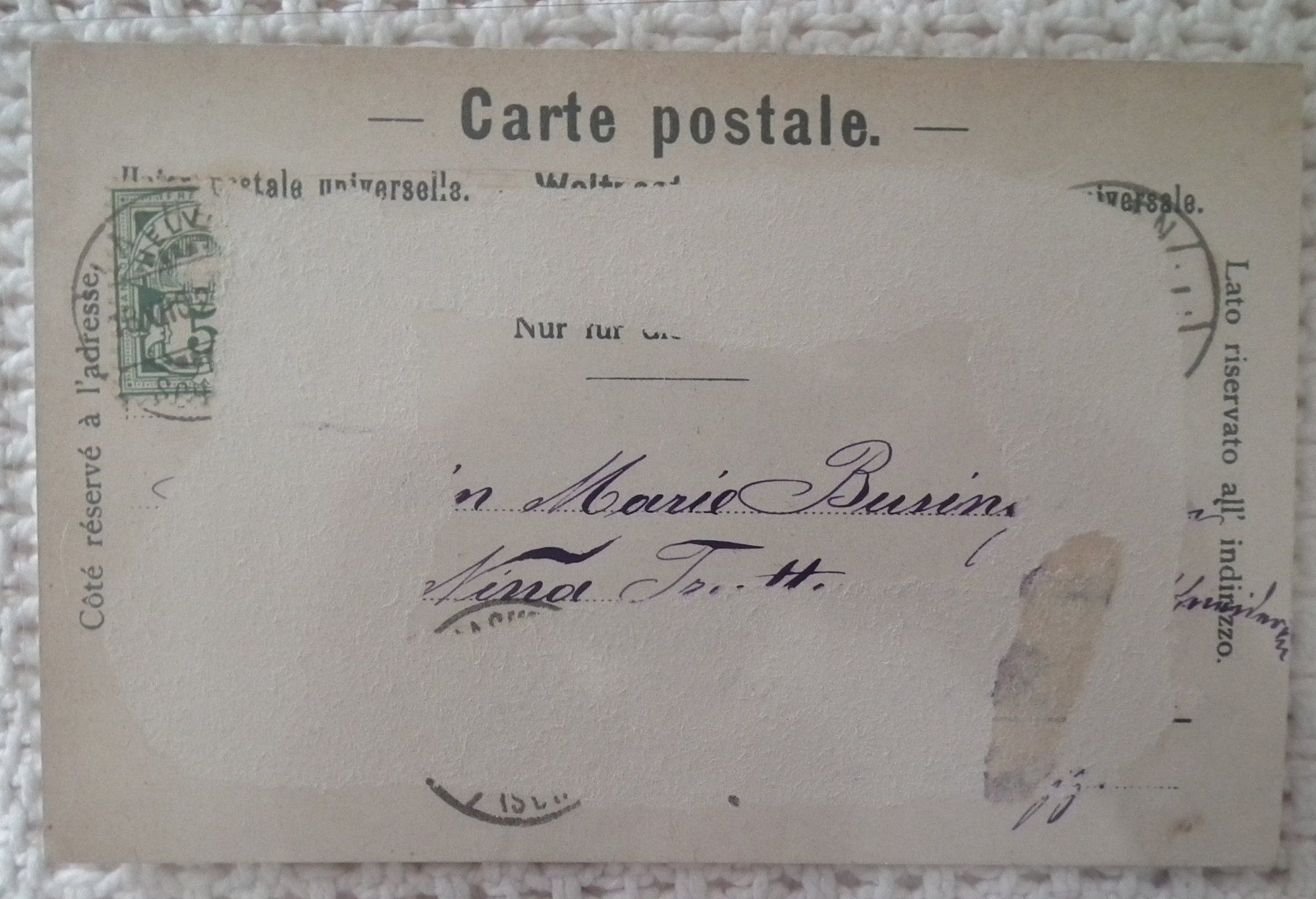 Cartoline postali: Gruss aus Solothurn 1905,    Fehlerhafte Rückseite – Usato da Kriens venduto da WULLU99 1