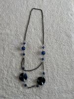 Lange Kette blau mit Perlen Modeschmuck 