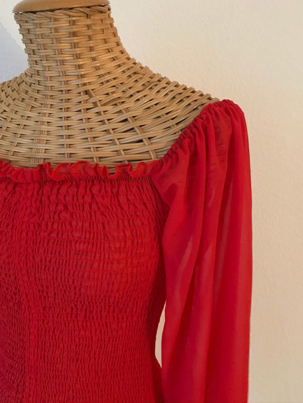 Kleider: Rotes Stretch Kleid mit Chiffon - S – Gebraucht aus Zürich von Diazaio 3