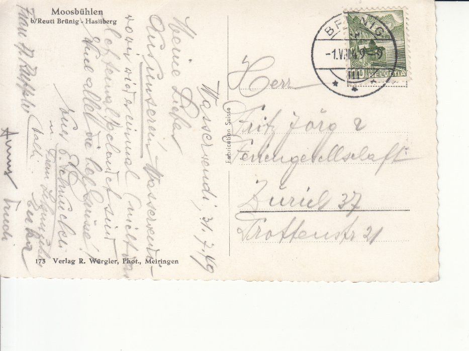 Cartoline postali: Moosbühlen 1949 – Usato da Bürglen TG venduto da StampGraf 1