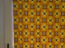 2x Vintage Vorhang Orange Retro blumen