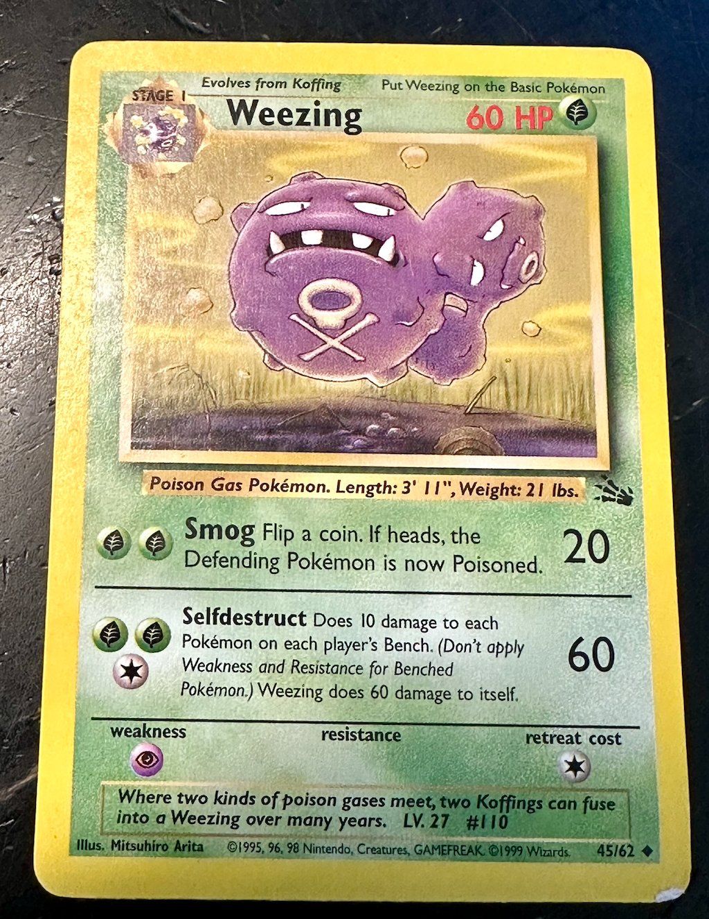 Pokémon Carte collezionabili: Carte Pokémon Weezing 45/62 Edition 1 – Usato da Trélex venduto da Microcx2