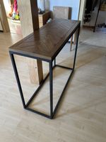 Konsoletisch / Beistelltisch Holz Metall Fischgrät