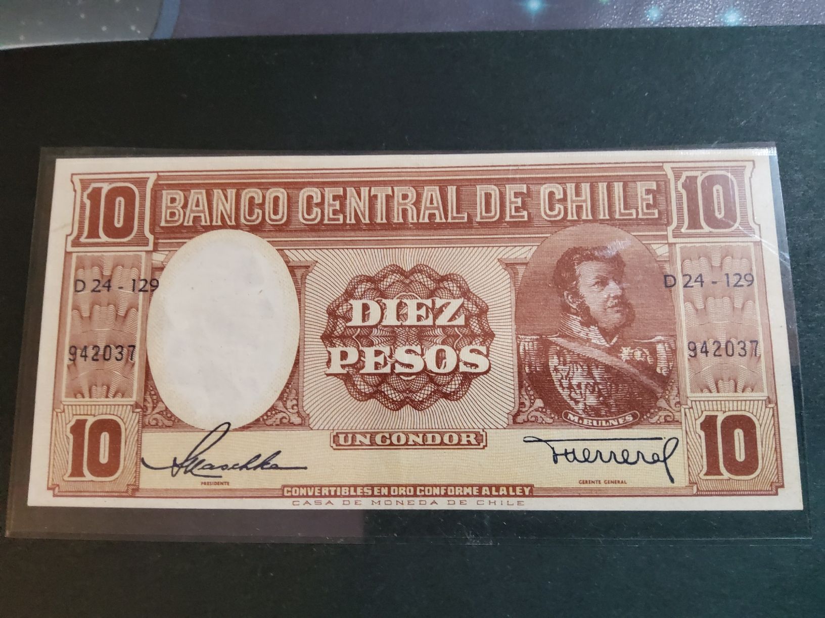 Banconote: Alte 10 Pesos Note Chile, Banco Central de Chile – Nuovo e nell'imballaggio originale da Herisau venduto da Nluanalucas