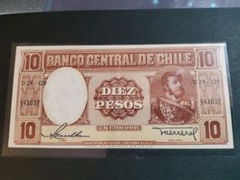 Alte 10 Pesos Note Chile, Banco Central de Chile