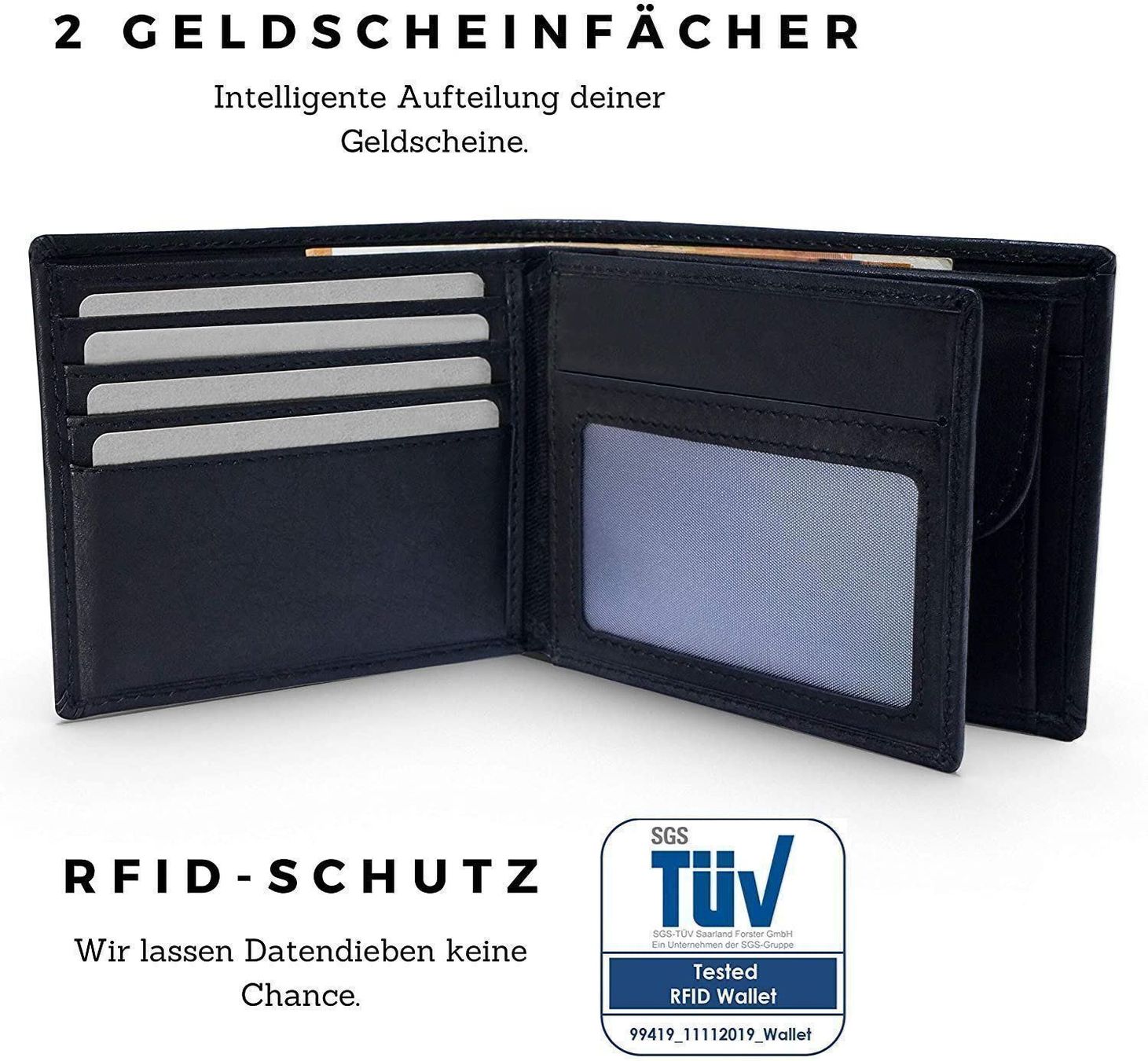 Portafogli: NORSTED Geldbeutel Männer Leder-Schwarz – Nuovo e nell'imballaggio originale da Oberglatt ZH venduto da Mrf808 3