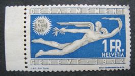 1932 Abrüstungskonferenz 1 Franken postfrisch
