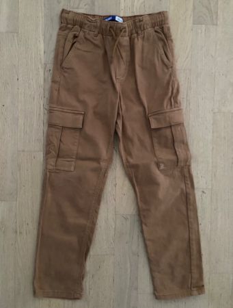 OKAÏDI Pantalon camel poches cargo taille élastique 134/9ans