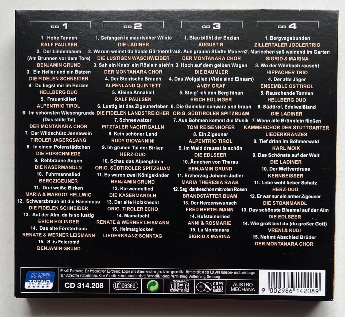 CD: Die 60 grössten Volkslieder (Box mit 4 CDs) – Usato da Näfels venduto da rottabi 1