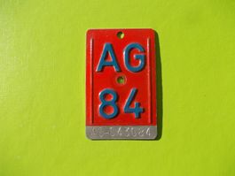 Velonummer / Fahrradnummer AG 84