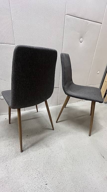 Stühle: 4 moderne Esszimmerstühle aus Stoff  Grau / Eiche – Gebraucht aus Birmensdorf ZH von onlineflo 1