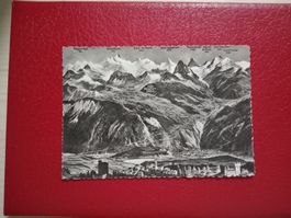 Panorama Relief Ak s/w Sierre Wallis Val d' Anniviers