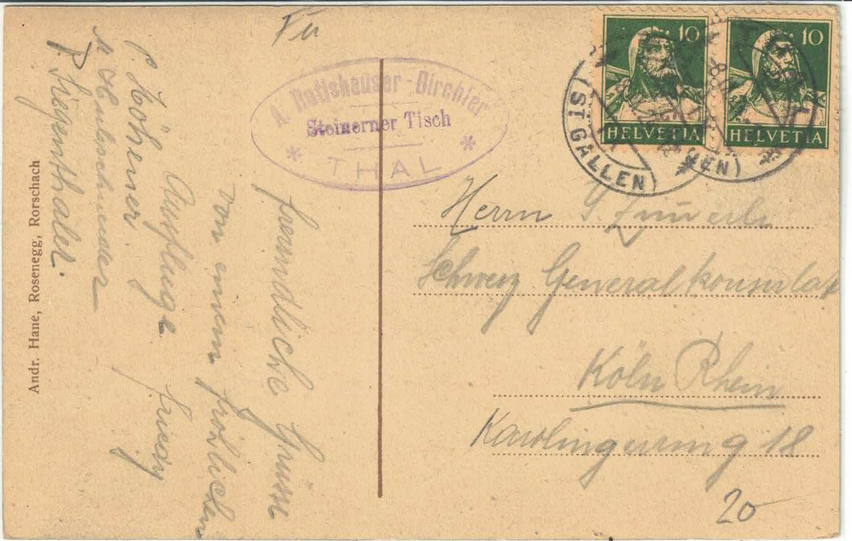 Cartoline postali: Steinernen Tisch - Thal - coloriert – Usato da Ettingen venduto da Kartenplanet 1