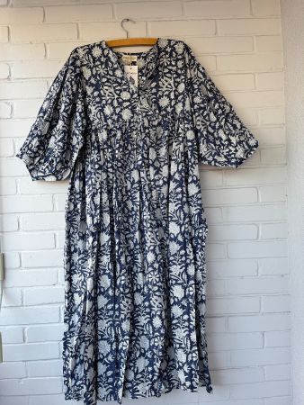 Maxi Dress – Hand Block Printed, 100% Cotton –  S/M & LXL