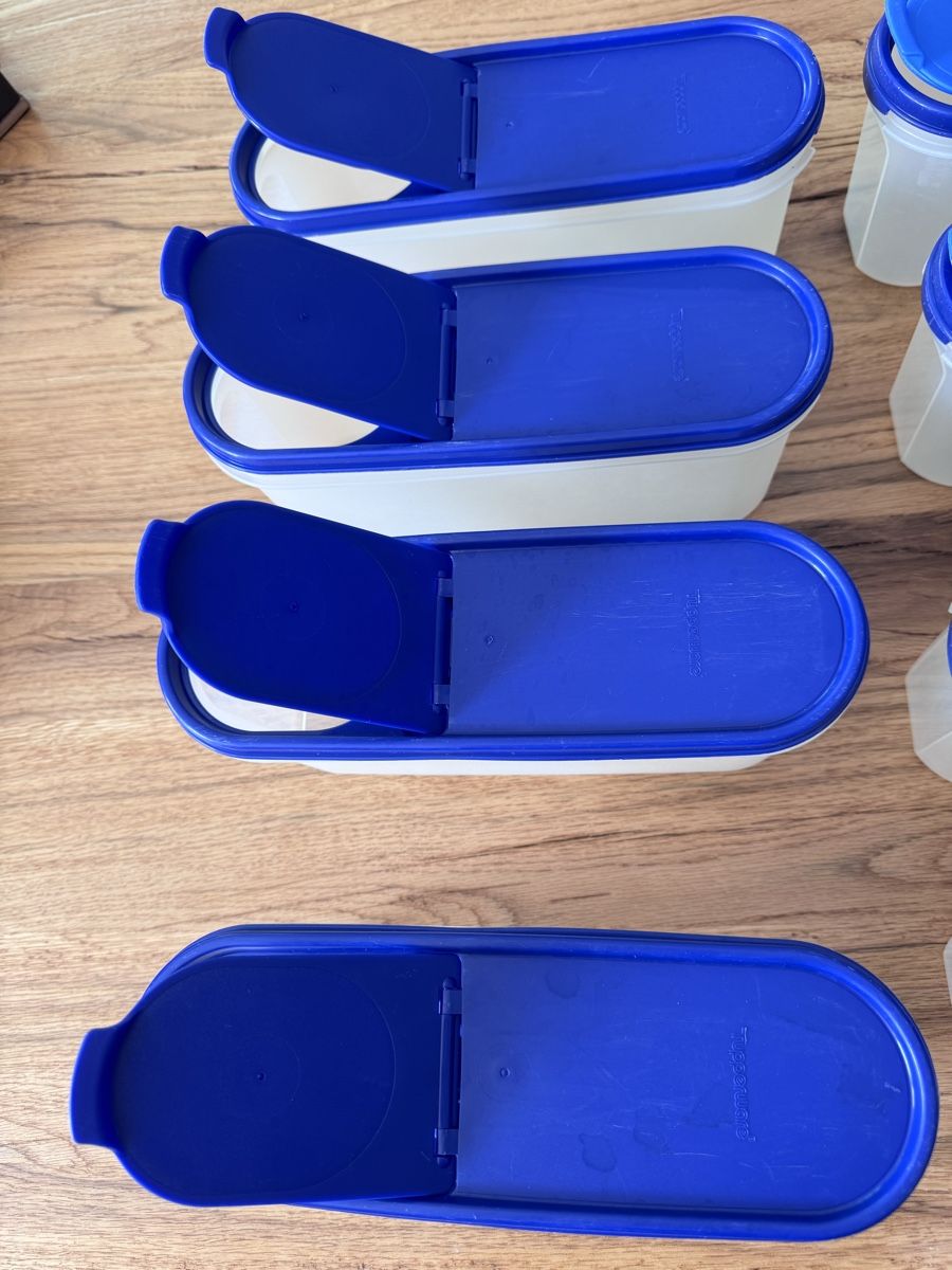 Tupperware Behälter & Ähnliches: Tupperware Vorratsbehälter Set blau/transparent gebraucht – Gebraucht aus Rickenbach SO von irgendsoeine 2