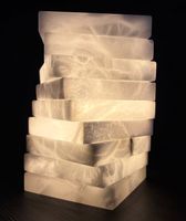 Onyx Marmor Tischleuchte handgefertigt Italien Carrara Natur
