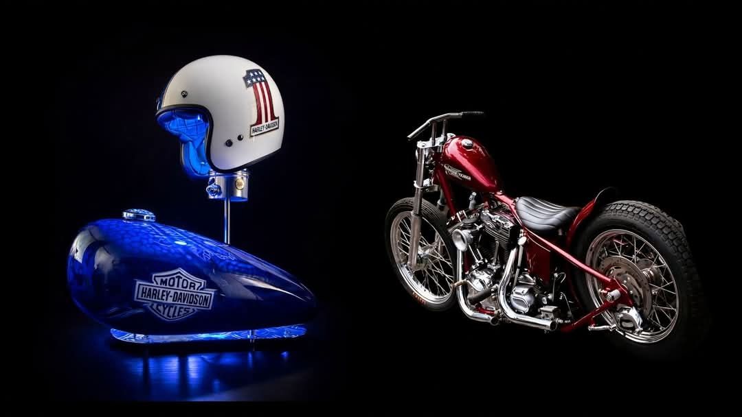 Lampade: Harley-Davidson Tank und Helm mit Beleuchtung – Usato da Birsfelden venduto da christhue1956 2