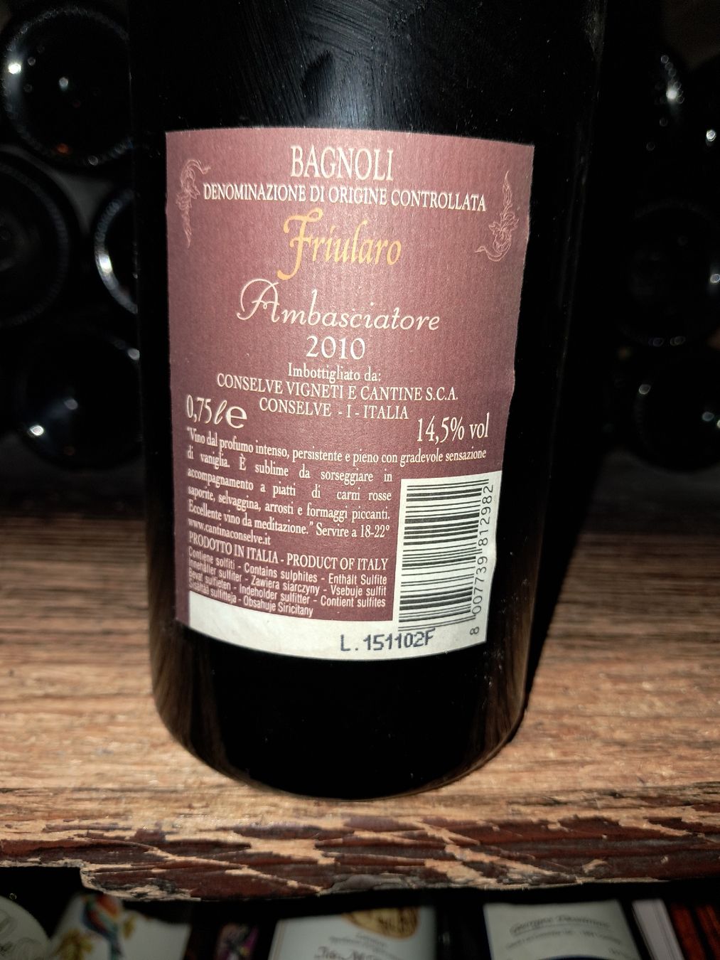 Vino: Friularo Ambasciatore 2010 – Nuovo e nell'imballaggio originale da Le locle venduto da juliensaran 3