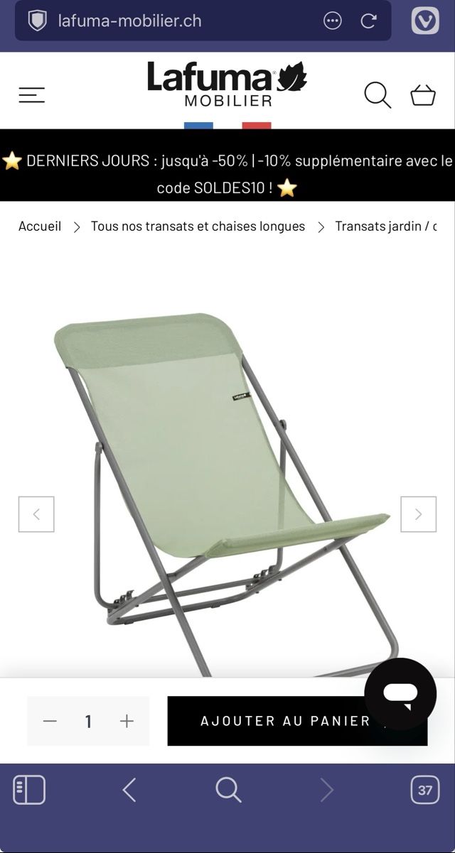 Lafuma Sedie: Lafuma sunchair – Nuovo (secondo la descrizione) da Genève venduto da hai_2rp8 3