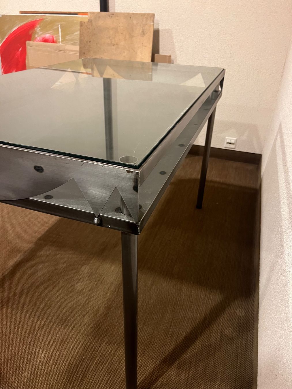 Tische: Tisch aus Eisen mit Glasplatte und Ablagefach – Gebraucht aus Matzingen von luk_6gq6 3