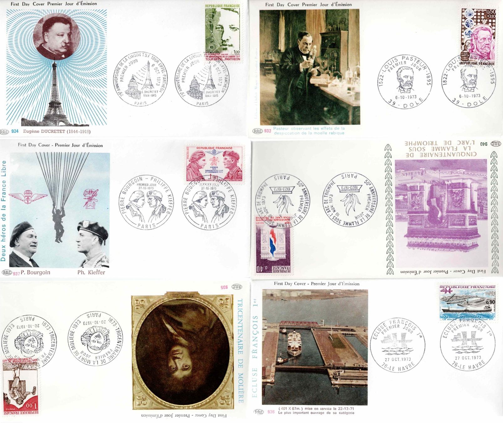 Tutti i francobolli: 6 Stück FDC Frankreich – Usato da Koblenz venduto da Markenhimmel