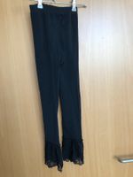 Schwarze Leggings mit Spitze, Grösse S