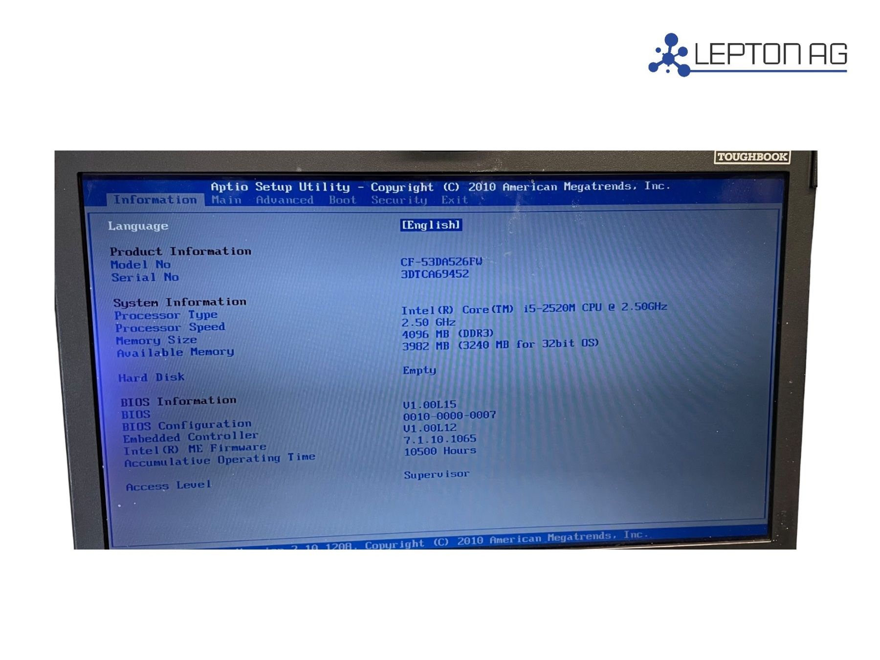 Panasonic Notebooks: Panasonic Tought Book CF-53 i5/4GB – Gebraucht aus Niederdorf von LeptonAG 2
