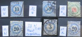 Taxmarken Lot gestempelt, Kat. 1'200.--