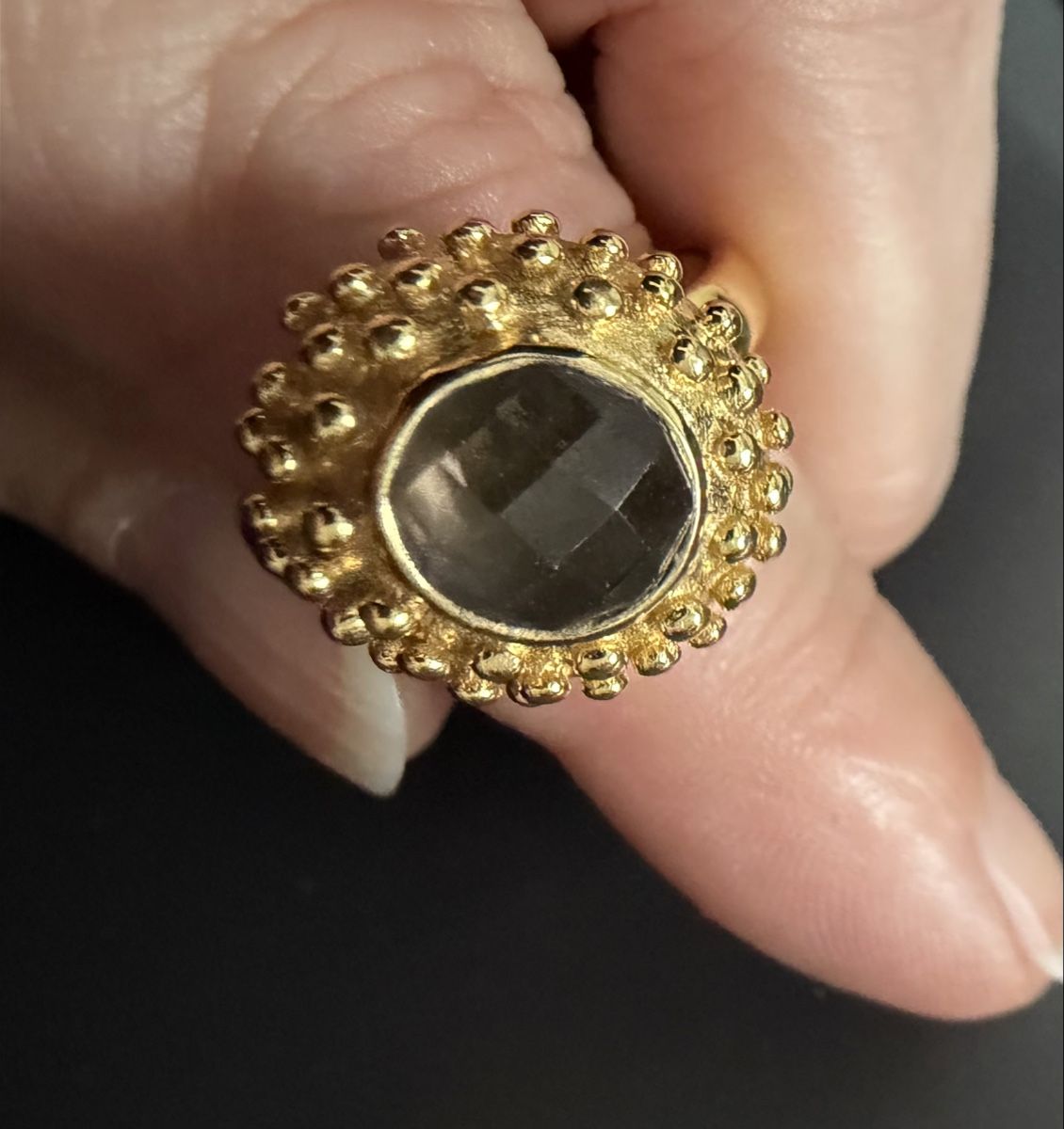 Anelli: Goldiger Vintage Ring mit Rauchquarz – Nuovo (secondo la descrizione) da Luzern venduto da Pool33 3