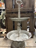 2-stufige Etagere silberfarben mit Griff Vintage Zustand