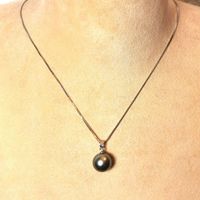 Collier perles de Tahiti RD couleur pistache naturelle Ag925