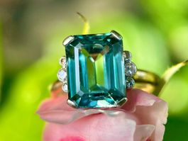 Sale! Antik natürlicher Zirkon & Diamant Ring