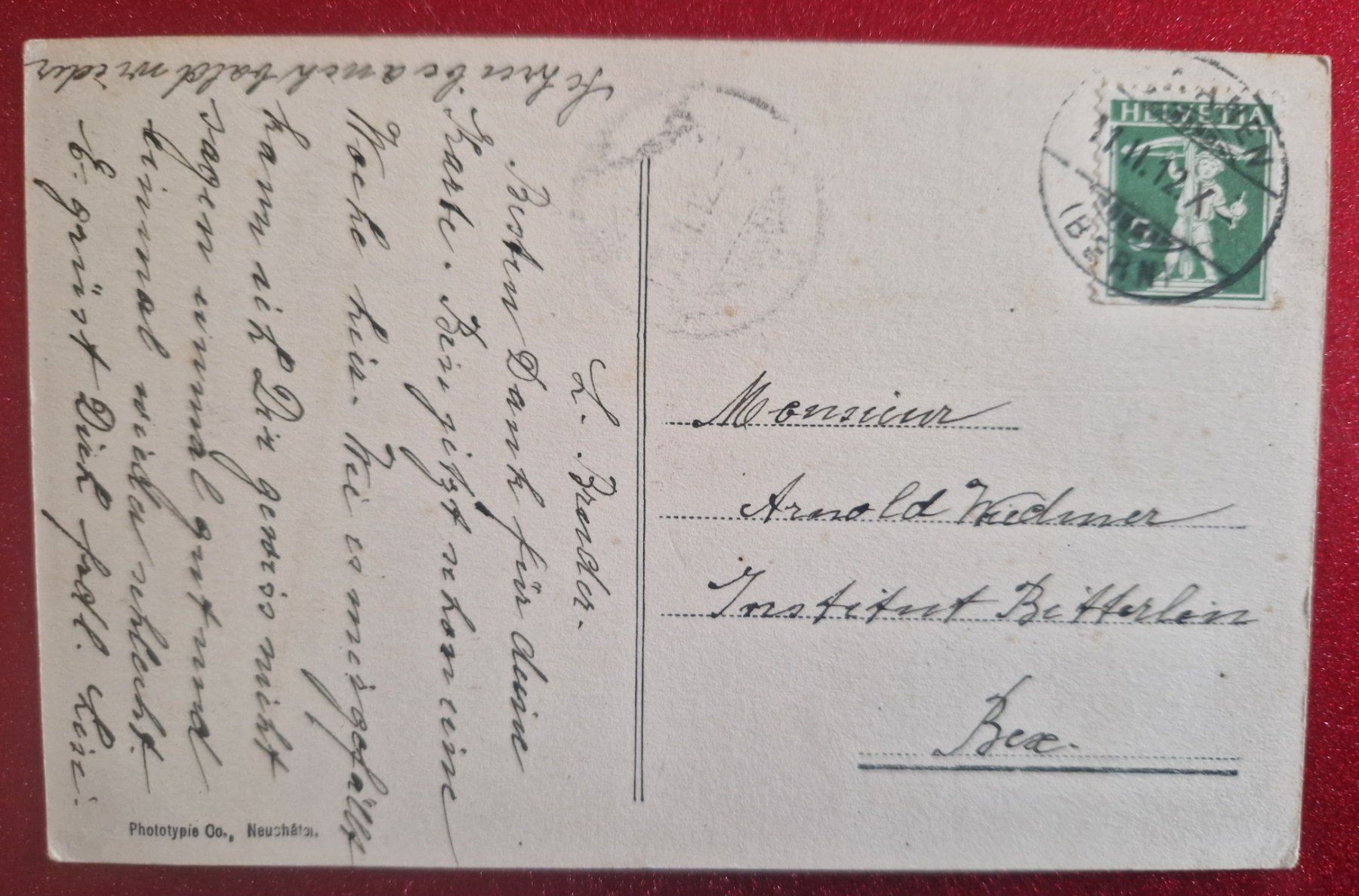 Ansichtskarten: Saanen und Wildhorn, Gessenay 1912 – Gebraucht aus Melchnau von Fishel 1