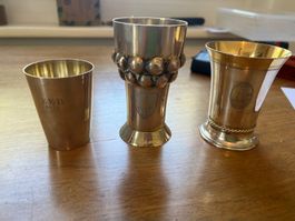 3 Trinkbecher aus Silber 800., 229.g, Nr 235