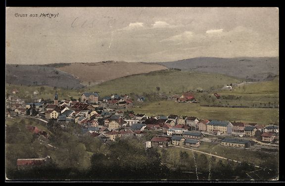 Cartoline postali: AK Huttwyl, Ortsansicht – Usato da Berlin venduto da bartko-reher
