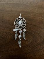 Anhänger Traumfänger mit Rosenquarz und Engelsflügeln